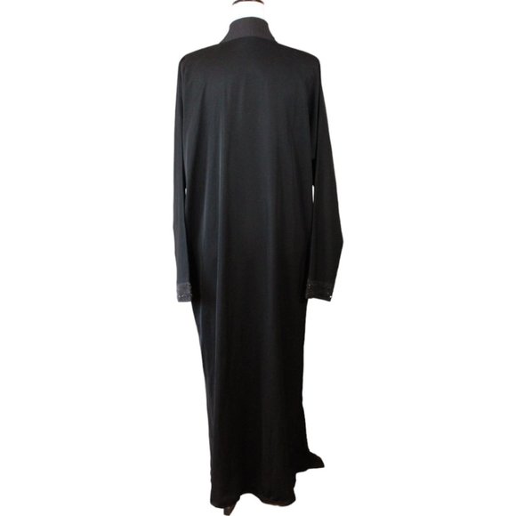 Beaded Kaftan Dress Size M/L Custom Abaya Black Long Sleeve Approx. Formal D199 - Picture 2 of 12